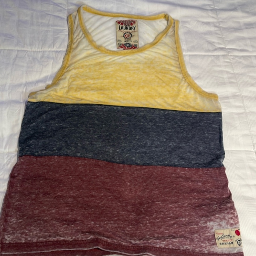 Tokyo Laundry Men’s Worn Faded Tank Top 3 Colour Size Medium